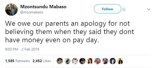 Mzontsundu mabaso mzomabaso follow we owe our parents an apology for not believi