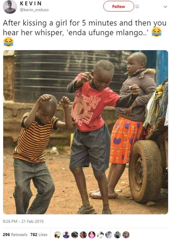 Kevin kevin_onduso follow after kissing a girl for 5 minutes and then you hear h