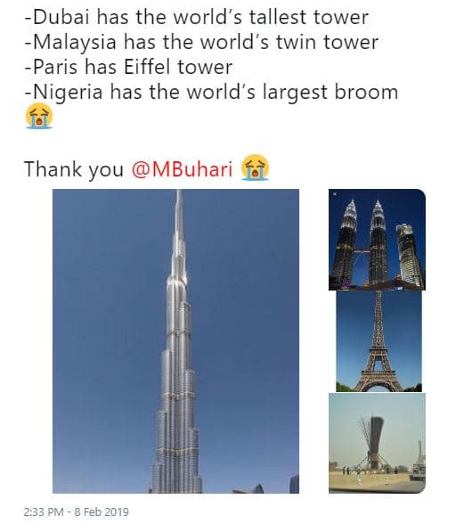 Dubai has the world's tallest tower malaysia has the world's twin tower paris ha