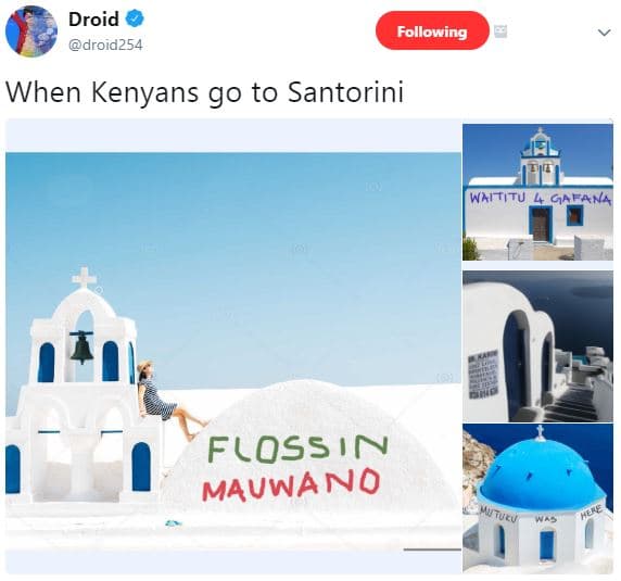 Droid droid254 following when kenyans go to santorini waltitu 4 cafana flossın m