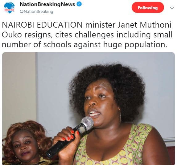 Nationbreakingnews nationbreaking following nairobi education minister janet mut