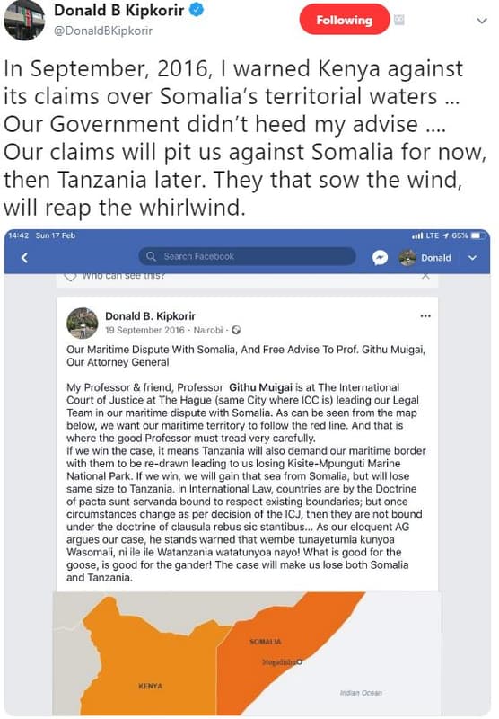 Donald b kipkorir donaldbkipkorir following in september, , warned kenya against