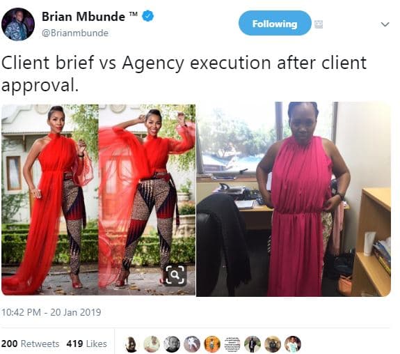 Brian mbunde t brianmbunde following client brief vs agency execution after clie