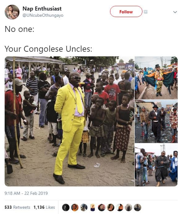 Nap enthusiast uncubeothungayo follow no one your congolese uncles 9,18 am 22 fe