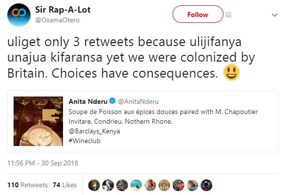 Sir rapalot osamaotero follow uliget only 3 retweets because ulijifanya unajua k