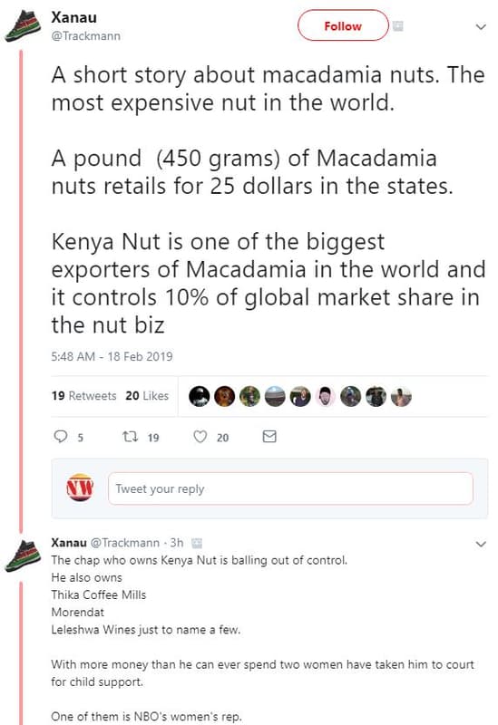 Xanau trackmann follow a short story about macadamia nuts. the most expensive nu