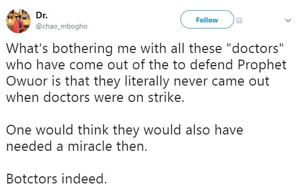 Dr. chao_mbogho follow what's bothering me with all these doctors who have come