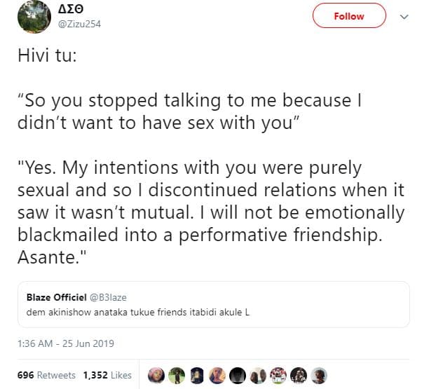 Aio zizu254 follow hivi tu so you stopped talking to me because didn't want to h