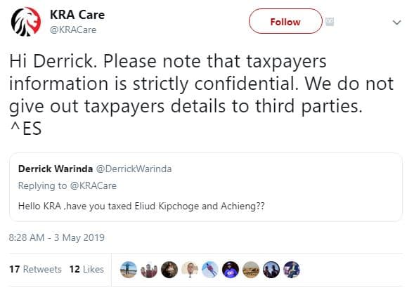 Kra care kracare follow hi derrick. please note that taxpayers information is st