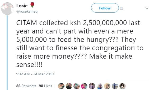 Losie rosekamau _ follow citam collected ksh 2,500,000,000 last year and can't p