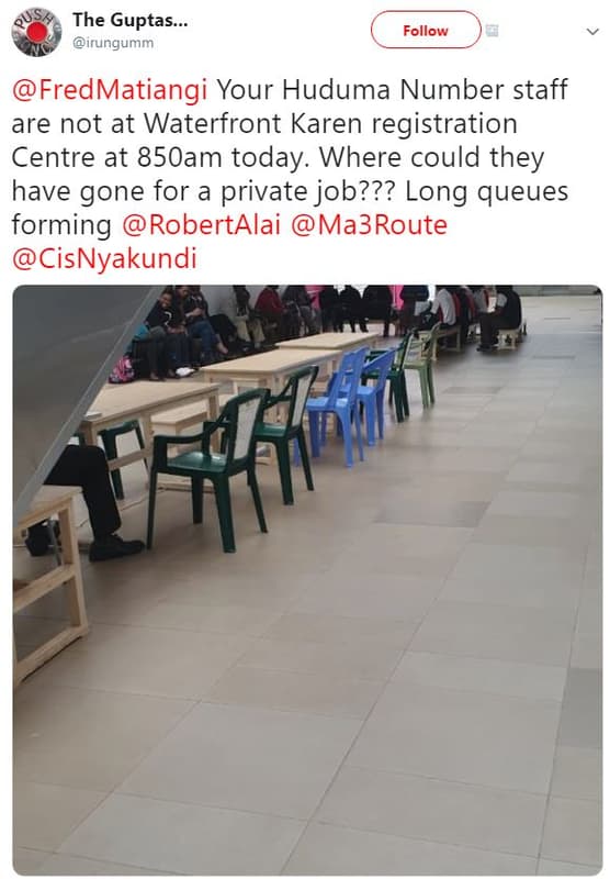 The guptas_ irungumm follow fredmatiangi your huduma number staff are not at wat