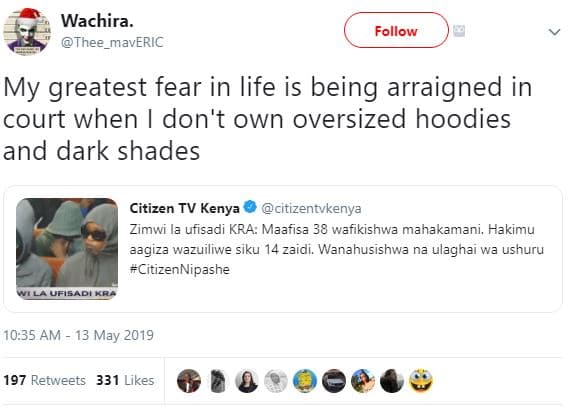 Wachira. thee_maveric follow my greatest fear in life is being arraigned in cour