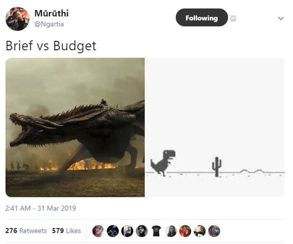 Mzruthi ngartia following brief vs budget 2.41 am 31 mar 276 retweets 579 likes