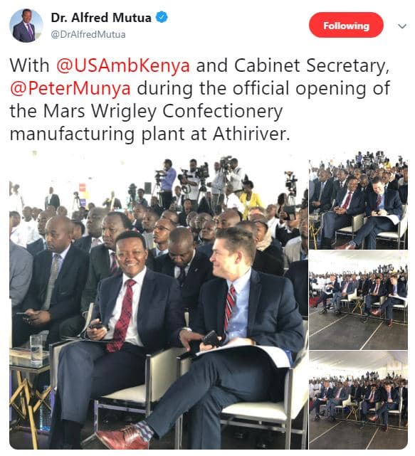 Dr. alfred mutua dralfredmutua following with usambkenya and cabinet secretary,