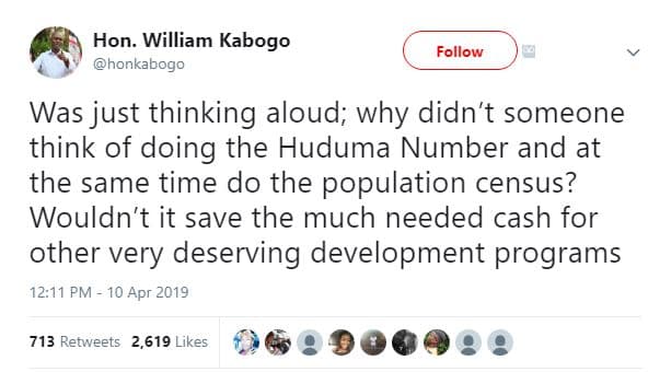 Hon. william kabogo honkabogo follow was just thinking aloud why didn't someone