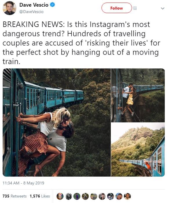 Dave vescio davevescio follow breaking news is this instagram's most dangerous t