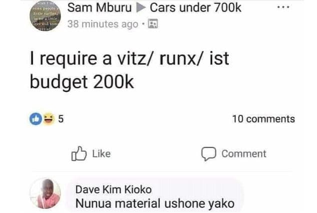 Sam mburu cars under 700k 38 minutes ago require a vitz runx ist budget 2ook 10