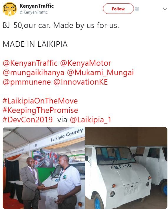 Kenyantraffic kenyantraffic follow bj5o,our car. made by us for us. made in laik