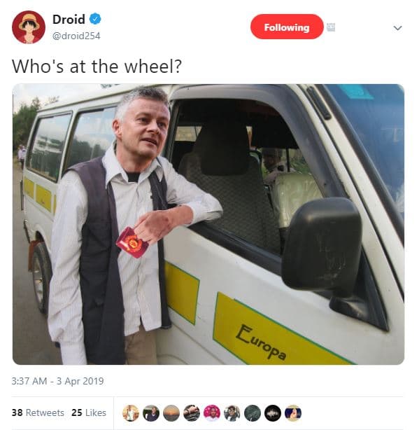 Droid droid254 following who's at the wheel? 3,37 am 3 apr 38 retweets 25 likes