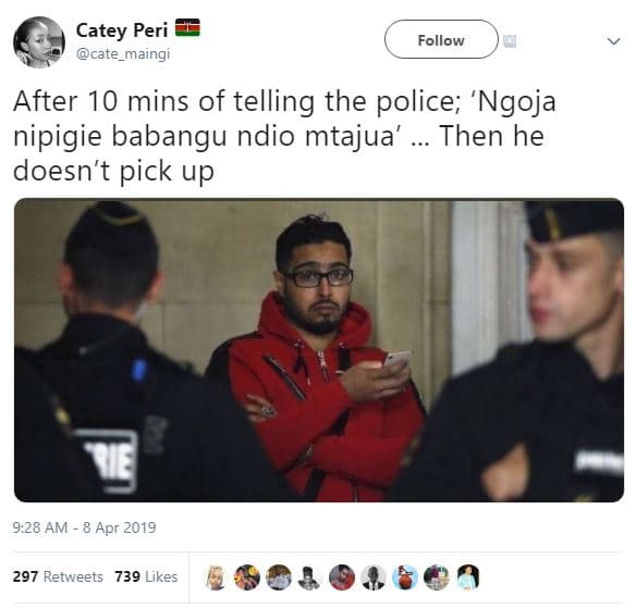 Catey peri cate_maingi follow after 10 mins of telling the police 'ngoja nipigie