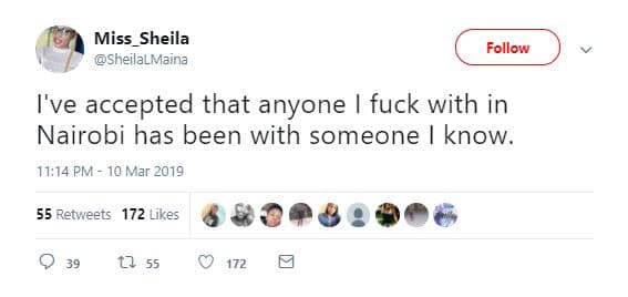 Miss_sheila sheilalmaina follow i've accepted that anyone fuck with in nairobi h