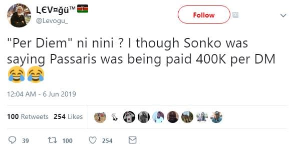 Lvrgüm levogu_ follow per diem' ni nini ? though sonko was saying passaris was b