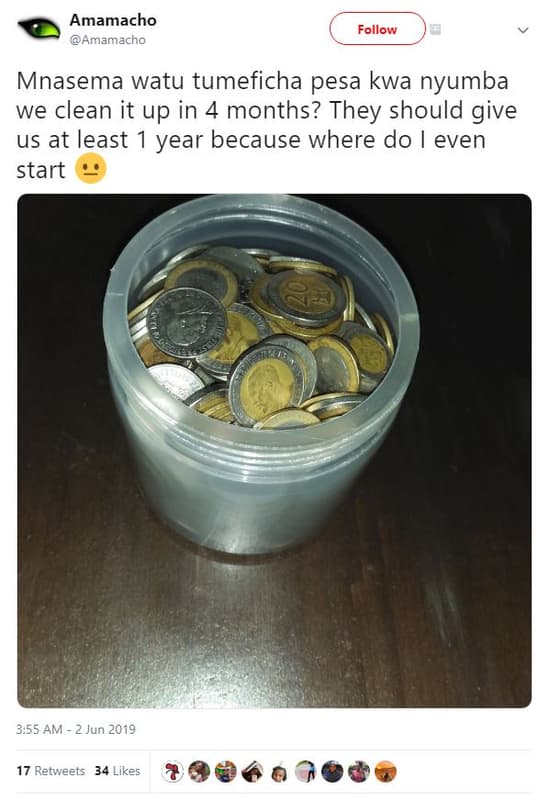 Amamacho amamacho follow mnasema watu tumeficha pesa kwa nyumba we clean it up i