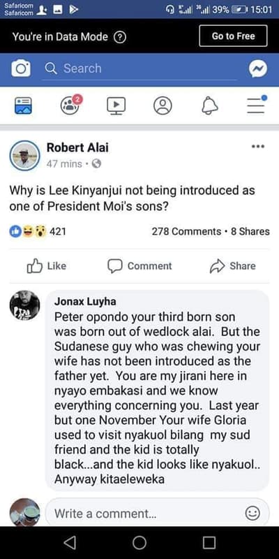 Safanicom 0 l 'u1l1398 .01 you're in data mode go to free search robert alai 47