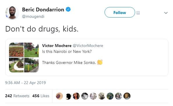 Beric dondarrion mougendi follow don't do drugs kids. victor mochere victormoche