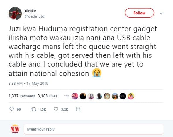 Dede dede_utd follow juzi kwa huduma registration center gadget iliisha moto wak