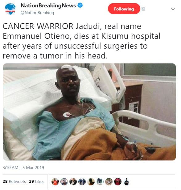Nationbreakingnews nationbreaking following cancer warrior jadudi, real name emm