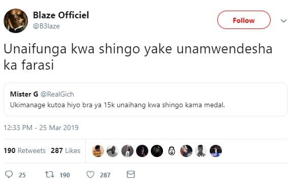 Blaze officiel b3laze follow unaifunga kwa shingo yake unamwendesha ka farasi mi