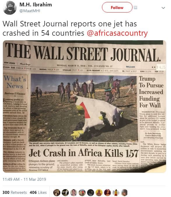 Mh. ibrahim maatmhi follow wall street journal reports one jet has crashed in 54