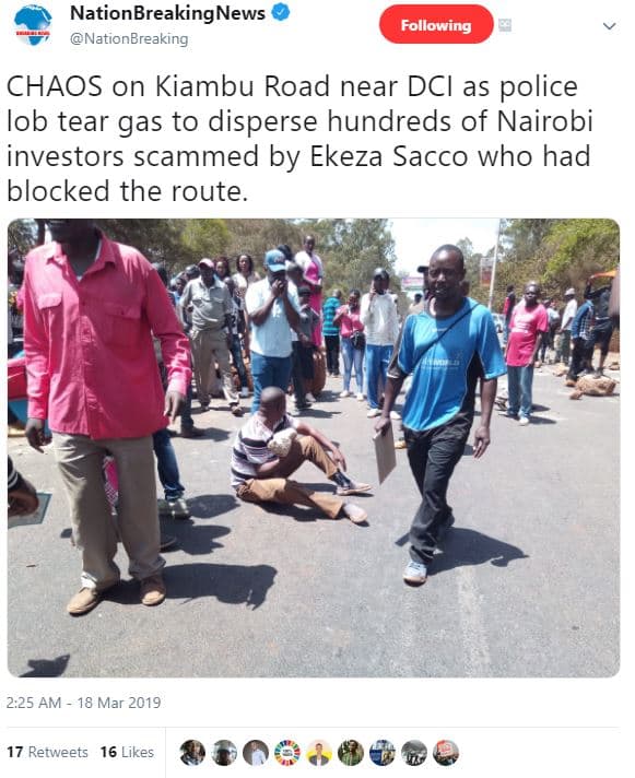 Nationbreakingnews nationbreaking following chaos on kiambu road near dci as pol