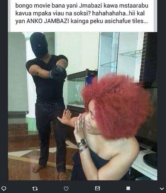 Bongo movie bana yani jmabazi kawa mstaarabu kavua mpaka viau na soksi? hahahaha