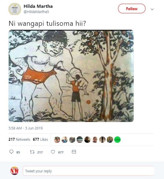 Hilda martha hildamarthas follow ni wangapi tulisoma hii? 5.58 am jun 217 retwee
