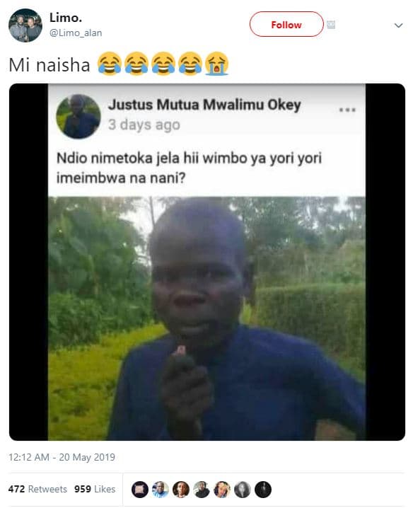 Limo. limo_alan follow mi naisha justus mutua mwalimu okey 3 days ago ndio nimet