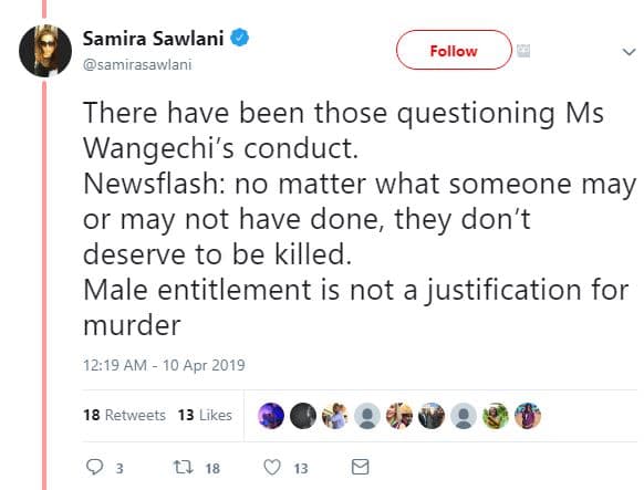 Samira sawlani samirasawlani follow there have been those questioning ms wangech