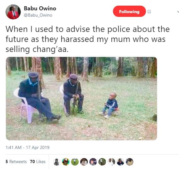 Babu owino babu_owino following when used to advise the police about the future