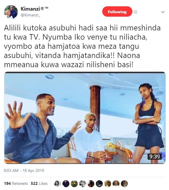 Kimanzi kimanzi _ following alilili kutoka asubuhi hadi saa hii mmeshinda tu kwa