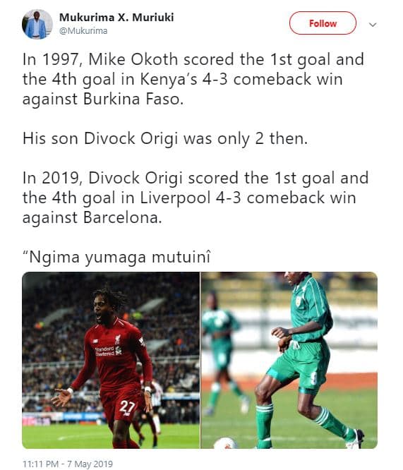 Mukurima x. muriuki mukurima follow in , mike okoth scored the ist goal and the