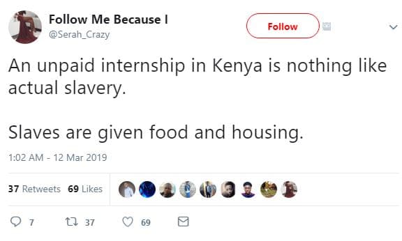 Follow me because serah_crazy follow an unpaid internship in kenya is nothing li