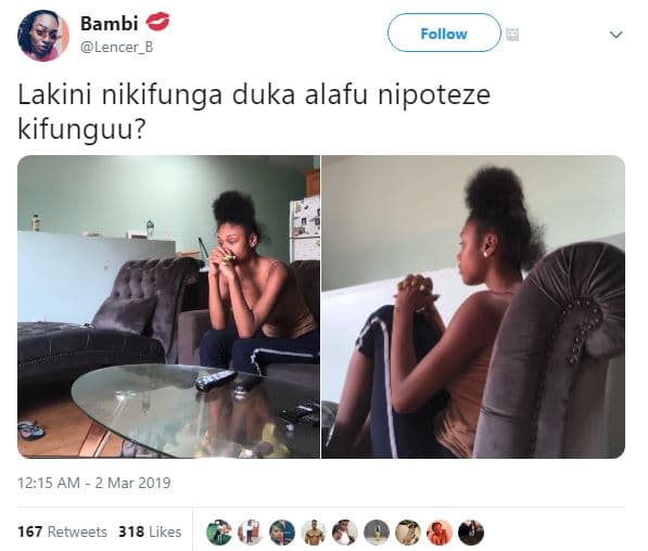 Bambi lencer follow lakini nikifunga duka alafu nipoteze kifunguu? 12.15 am 2 ma