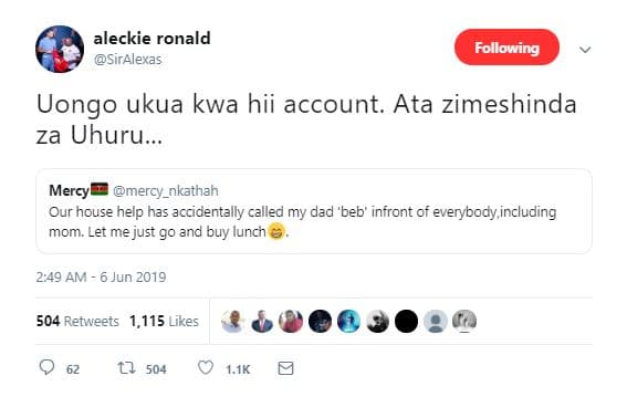 Aleckie ronald sirklexas following uongo ukua kwa hii account. ata zimeshinda za