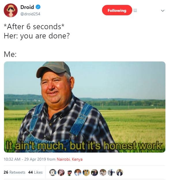 Droid droid254 following after 6 seconds her you are done? me t ain'tmuch, but i