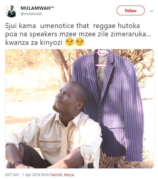 Mulamwah mulamwan follow sjui kama umenotice that reggae hutoka poa na speakers