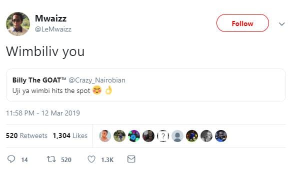 Mwaizz lemwaizz follow wimbiliv you billy the goat crazy_nairobian uji y wimbi h