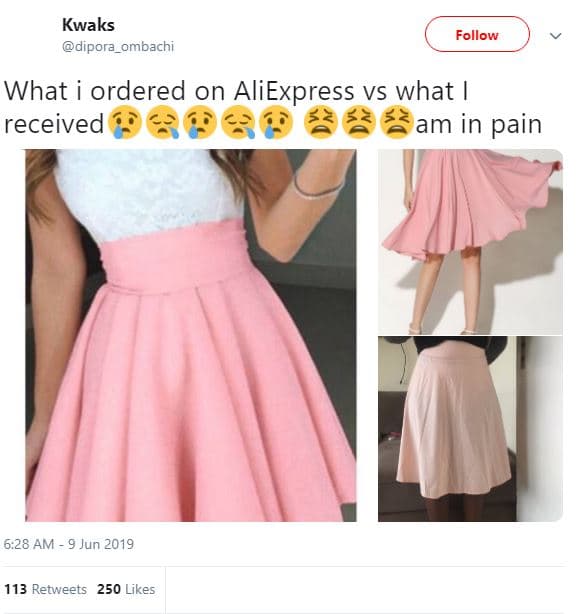 Kwaks dipora_ombachi follow what ordered on aliexpress vs what received am in pa