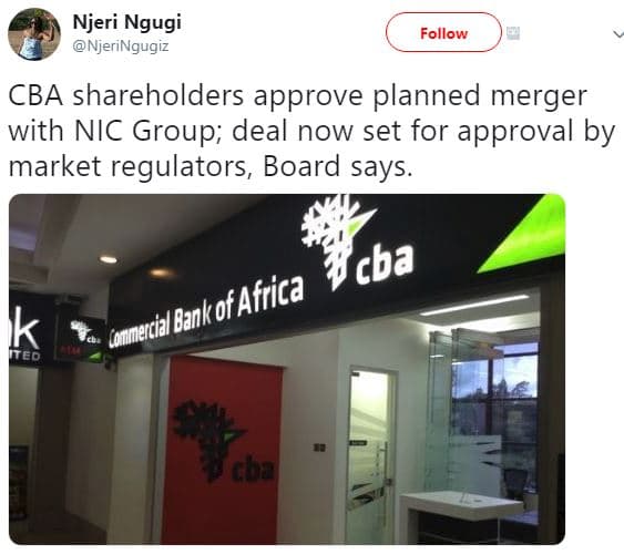 Njeri ngugi njeringugiz follow cba shareholders approve planned merger with nic