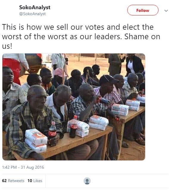 Sokoanalyst sokoanalyst follow this is how we sell our votes and elect the worst